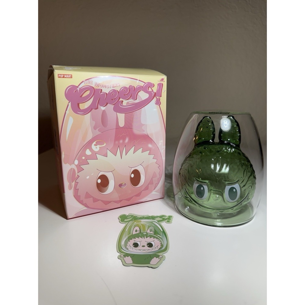 Pop Mart LABUBU The Monsters Cheers Series Double Walled Glass - RELAX Green NEW